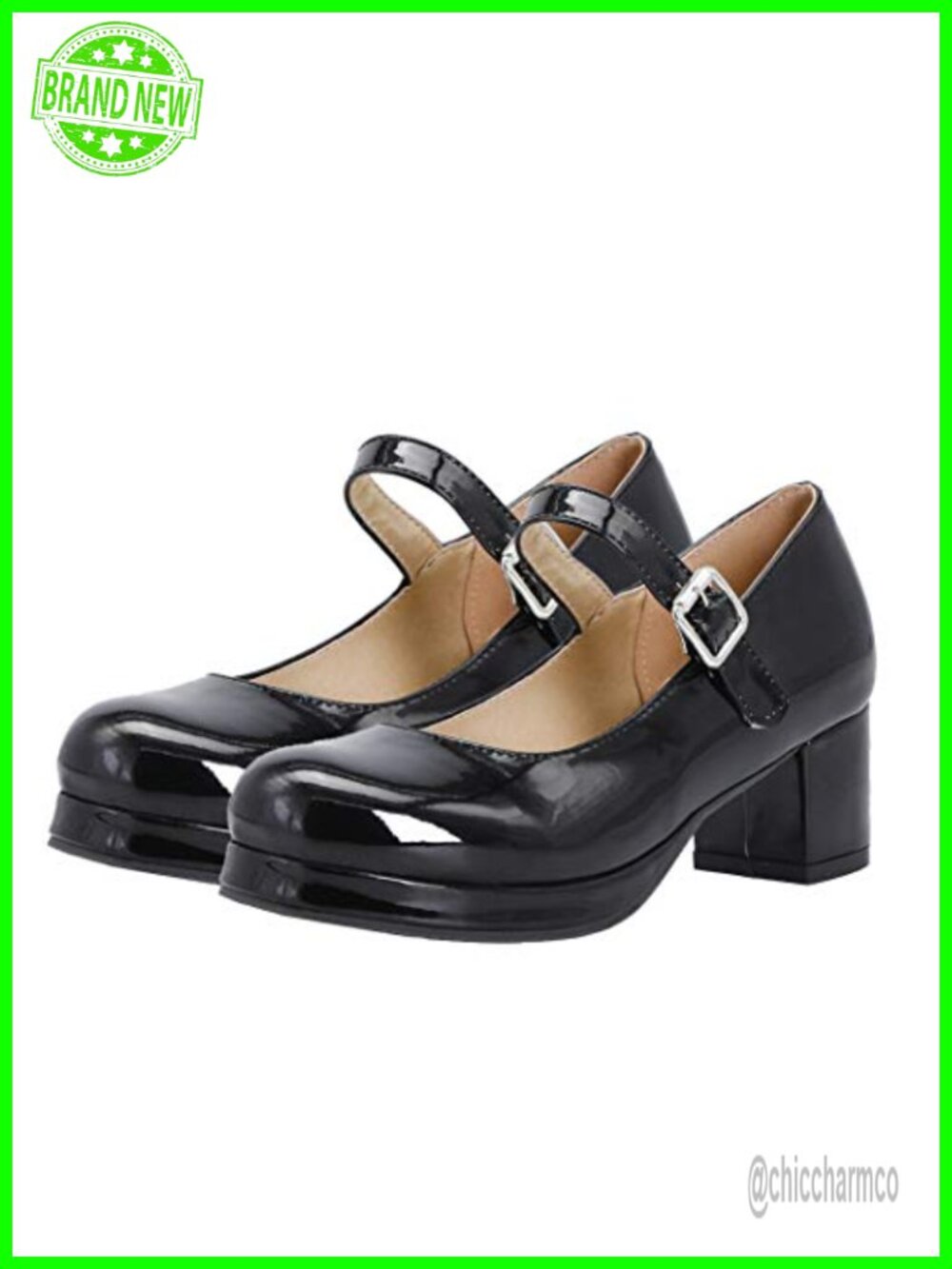 Patent Leather Lolita Mary Jane Platform Chunky Heel Pumps